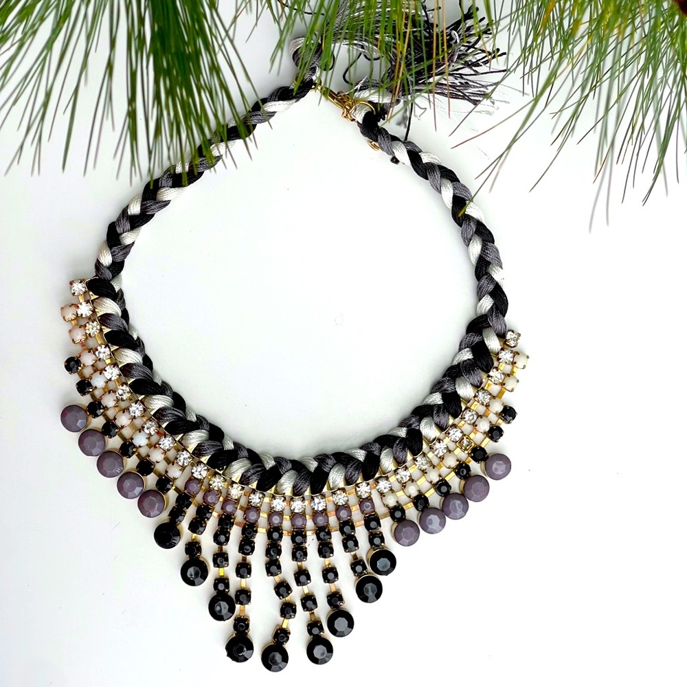 Panacea Cache black Braided Statement Necklace